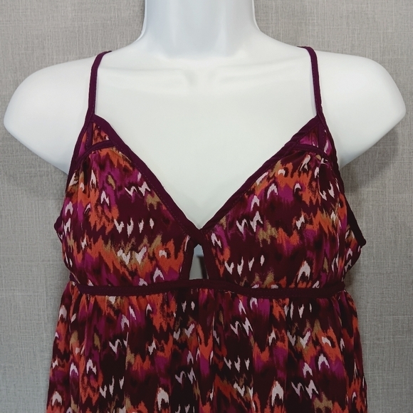 Y2K Forever 21 womens KEYHOLE PURPLE tank top shirt MEDIUM Geometric LIGHTWEIGHT - Picture 3 of 7